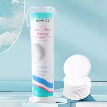 100 шт. Мягкие и дышащие круглые диски для снятия макияжа, двухсторонние текстурированные ватные диски, используются для ежедневного очищения лица белый