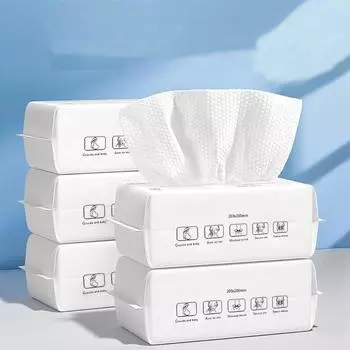100 шт. Мягкие одноразовые полотенца для лица, утолщенные, очищающие полотенца, хлопковые салфетки для путешествий 20x20cm