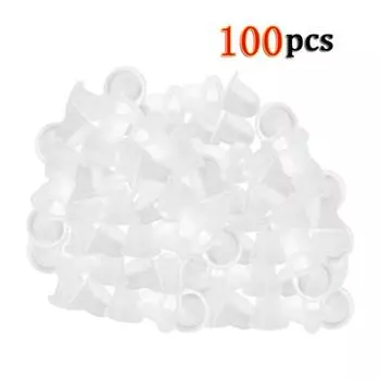 100 шт., мягкие силиконовые чернильные держатели для татуировок, полуперманентный макияж, пигментные чашки, колпачки S