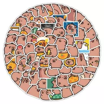 100 шт. мультяшные наклейки капибара украшения сделай сам телефон ноутбук чемодан ноутбук холодильник наклейки детские подарочные игрушки