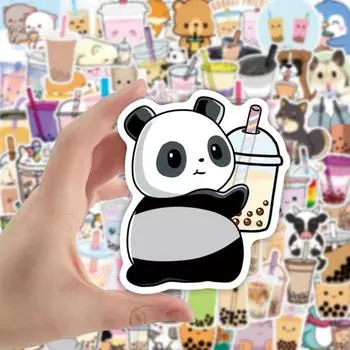 100 шт. мультяшные наклейки, различные ПВХ-наклейки для чая, самодельные водонепроницаемые, устойчивые к воздействию солнца, милые виниловые наклейки для скейтборда, холодильника
