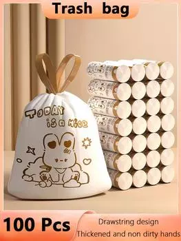 100 шт. мультяшный принт бытовой высококачественный одноразовый мусорный мешок кухонные мусорные мешки для хранения мусорный мешок для уборки пластиковый пакет