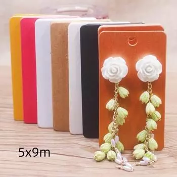 100 шт. набор карточек для сережек с бирками однотонного цвета 5x9 см набор ювелирных изделий демонстрационная карточка 100card розы красного