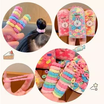 100 шт. набор разноцветных резинок для волос для девочек, нейлоновые высокоэластичные резинки для волос, детские круги для волос, детские резинки для волос, аксессуары для волос