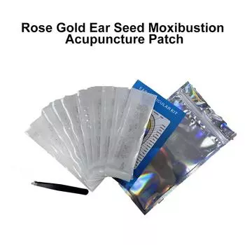 100 шт. Наклейки для аурикулотерапии из розового золота для снятия боли, беспокойства и сна