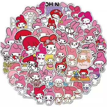 100 шт. наклейки My Melody набор водонепроницаемых уплотнителей Товары Аниме Коллекция Симпатичные фотонаклейки водонепроницаемый набор Наклейки на чемодан Любимый подарок на чемодан