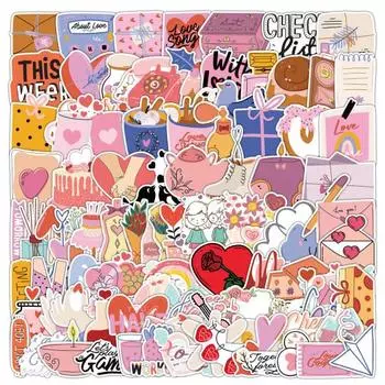 100 шт., наклейки на день Святого Валентина, водонепроницаемые, граффити, наклейка для пары, ноутбук, чемодан, милые наклейки, подарок
