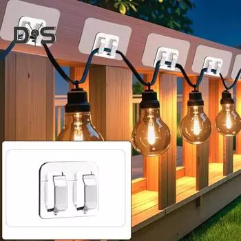 100 шт., наружные гирлянды, зажимы, крючки для хранения, устойчивые к атмосферным воздействиям, УФ-защита, самоклеящиеся, простые в установке держатели кабелей, крючки 100pcs