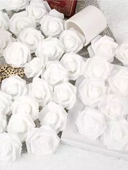 100 шт. настоящие искусственные головки роз из пенопласта, искусственные розы для DIY, свадебные украшения для детского душа, центральные композиции, праздничные столы, украшения для дома красный