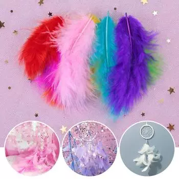 100 шт., натуральные пушистые перья, Ловец снов, материал, подарочная коробка, наполнитель, украшение для воздушного шара, поделки, вечерние Декор, свадебные принадлежности разноцветный