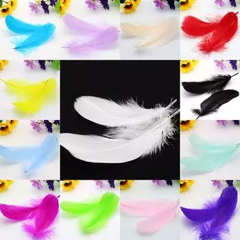 100 шт. натуральных гусиных перьев 8-12 см, красочные лебединые перья, свадебные украшения для дома, рождественские украшения, реквизит для вечеринки зелёный