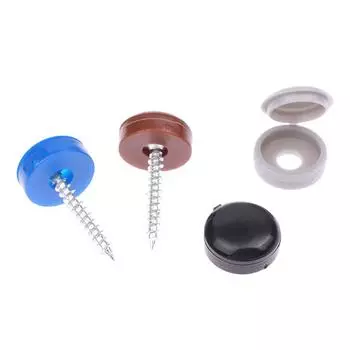 100 шт., нейлоновые защитные крышки для гвоздей, 7 цветов, дополнительный винт с крестообразным шлицем, декоративная крышка, складной колпачок с крестообразным винтом кофейный