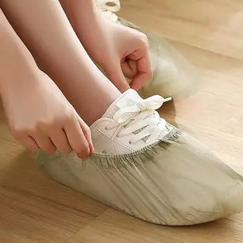 100 шт. нетканые бахилы пылезащитные утолщенные пластиковые чистящие бахилы один размер чехол для ног для дома зелёный