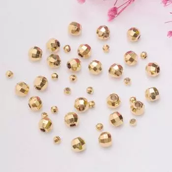 100 шт. невыцветающие 24-каратные вакуумные золотые лазерные бусины, свободные бусины, узорчатые бусины, свободные бусины, браслет ручной работы, ожерелье, бисерная проставка 3mm