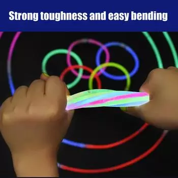 100 шт. ночных светящихся праздничных принадлежностей с соединителями, детские или взрослые светящиеся ожерелья и браслеты для вечеринок, светящиеся украшения для вечеринок