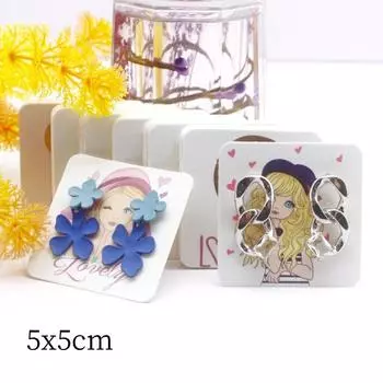100 шт. новых цветных печатных карточек для сережек 5x5 см, упаковка украшений ручной работы 100card
