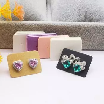 100 шт. новых модных женских сережек 3,5x2,5 см упаковочная карточка 100card чёрный