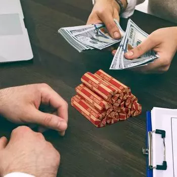 100 шт., обертка для монет, разные плоские рулоны для монет, обертки для монет, крафт-бумага, 4 цвета, рулоны для монет в четвертную монету, никель, пенни, десять центов 100pcs зелёный