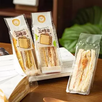 100 шт. обертки для сэндвичей специальные одноразовые легко рвущиеся прозрачные треугольные пакеты для выпечки хлеба