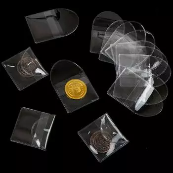 100 шт. одинарных карманных монетоотводов, 2, 2,5 дюйма, отдельные прозрачные монетоотводы из ПВХ Sma A
