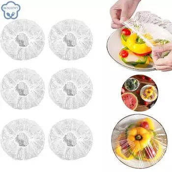 100 шт. одноразовая консервационная крышка, консервационная пленка для остатков, герметичная крышка для холодильника, посуда для консервации пищевых продуктов, пыленепроницаемая 100pcs