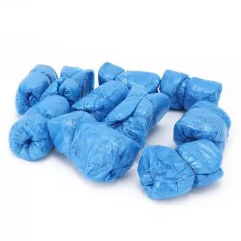 100 шт одноразовые бахилы PE утолщенные водонепроницаемые защитные чехлы для обуви для дома от дождя