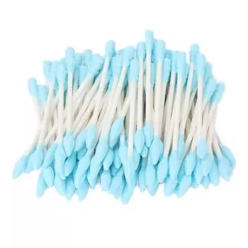 100 шт. одноразовые цветные ватные палочки с двойным наконечником для макияжа, косметические палочки f Blue