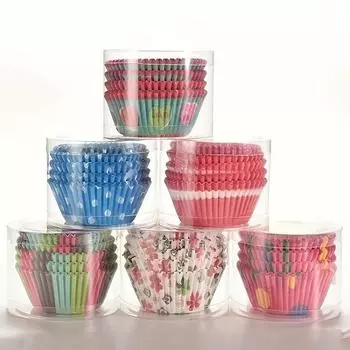 100 шт. Одноразовые формочки для торта — термостойкие жиронепроницаемые бумажные формы для выпечки для кексов и кексов — все необходимое для кухни без запаха! 100pcs color mixing разноцветный