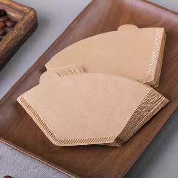 100 шт. одноразовые кофейные фильтры конусные неотбеленные натуральные фильтры бумажные гладкие вкусовые кофейные аксессуары для S V