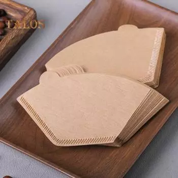 100 шт. одноразовые кофейные фильтры-конусы, неотбеленные натуральные фильтры, бумажные, гладкие кофейные аксессуары для кофемашины с функцией капельного заваривания, френч-пресса S V