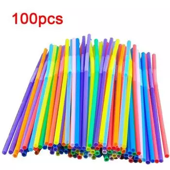 100 шт. одноразовые локоть пластиковые цветные соломинки для кухонных принадлежностей бара вечерние товары для мероприятий гибкие соломинки для коктейлей кухня чистый