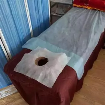 100 шт. одноразовые спа-массажные подставки для столов, подушечки для подголовника, нетканые ткани, массажное кресло для лица, портативное покрытие с отверстиями для лица 100Pcs