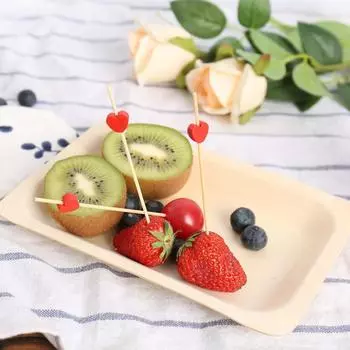 100 шт одноразовых бамбуковых шпажек для еды, шведский стол, кексы, вилка для фруктов, салат, овощные палочки, зубочистка, шампур, праздничный торт, десерт 220ml