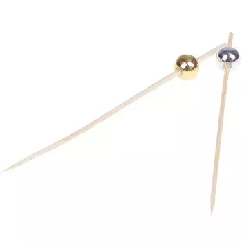 100 шт. одноразовых бамбуковых вилок, палочек для фруктов, коктейлей, столовых приборов для вечеринок золотой