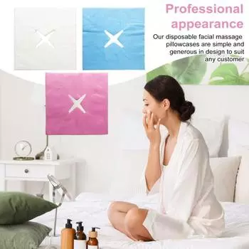 100 шт. одноразовых чехлов для подголовников, чехлов для подголовников для массажной кровати, нетканых полотен для подголовника A розовый