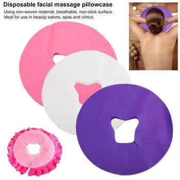 100 шт. одноразовых чехлов для подставки для лица, массажные чехлы для лица, дышащие подушки для отверстий в кровати для салонов, подголовников, спа-салонов, массажных столов и кресел белый