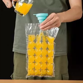 100 шт. одноразовых мешочков для льда, самозапечатывающиеся формочки для кубиков льда, самодельные летние легкоразрывающиеся пакеты для приготовления льда для заморозки соков и детского питания