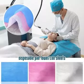 100 шт. одноразовых простыней для салонов красоты, нетканых массажных прикроватных подушек, утолщенных полотенец для лежания в отелях, спа-полотенце для гостиниц