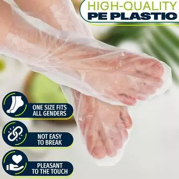 100 шт. одноразовых прозрачных пластиковых чехлов для ног, неароматизированные ПЭ увлажняющие носки для ухода за ногами, педикюрные инструменты для увлажнения рук и ног 100pcs