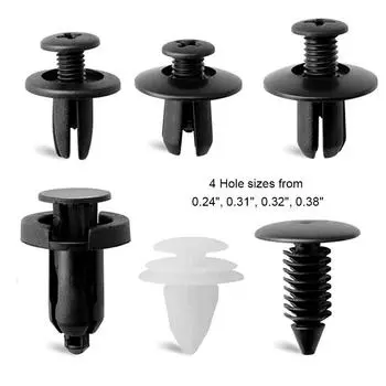 100 шт. OPP пакет смешанная упаковка 6 видов универсальная автомобильная пряжка пластиковая фиксированная пряжка крепежный винт расширения