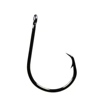 [100 шт.] Острый наклонный круглый крючок, черные никелевые крючки из высокоуглеродистой стали для морской и пресноводной рыбалки #1 1/0 2/0 3/0 4/0 5/0 6/0 #1