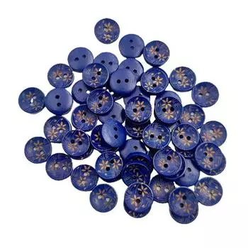100 шт./пакет, 15 мм, прочные, легко чистящиеся, антивозрастные пуговицы для рукоделия, пряжка для одежды, окрашенная для дома синий