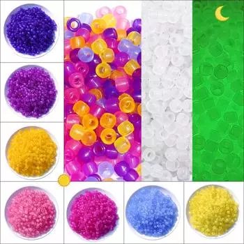 100 шт./пакет акриловые светящиеся бусины свободные разделительные бусины для маркировки ювелирных изделий DIY ожерелье браслет жёлтый