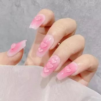 100 шт./пакет, аксессуары для ногтей, гибкая тонкая работа, смола, 3D форма сердца, DIY дизайн ногтей, очарование 5mm