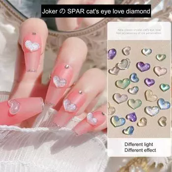 100 шт./пакет, декор для ногтей, плоская задняя часть, трехмерный микс, размер, мелкая вспышка, сделай сам, мини-сердце, искусственный бриллиант, подвеска для ногтей, салон красоты белый