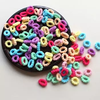 100 шт./пакет, детские эластичные ленты для волос, детские кофейного цвета, красочные веревки для волос, резинки для волос, головные уборы, аксессуары для волос для девочек