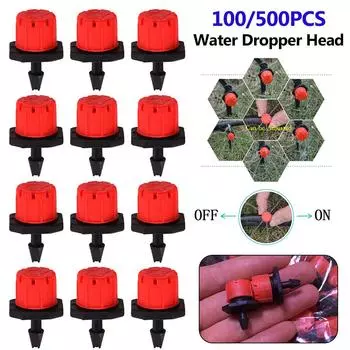 100 шт./пакет, головка капельницы, регулируемый поливочный спринклер, экономящий воду, устойчивый к засорению, портативный, прочный, практичный, охлаждающая система