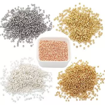 100 шт./пакет медные позиционирующие шариковые бусины для DIY ожерелье, браслет, серьги, изготовление ювелирных изделий, аксессуары для рукоделия 1mm золотой