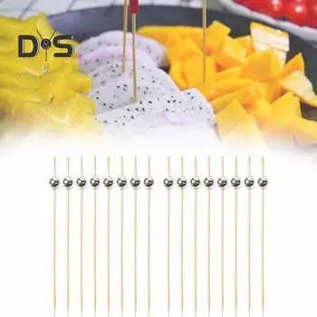 100 шт./пакет, овощные палочки, здоровые легкие фрукты, еда, салат, палочки для торта, палочки для коктейлей, зубочистки 12cm серебряный