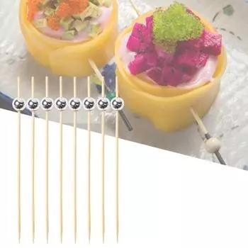100 шт./пакет, овощные палочки, здоровые портативные легкие фрукты, еда, салат, палочки для торта, палочки для коктейлей, зубочистки для дома 12cm серебряный
